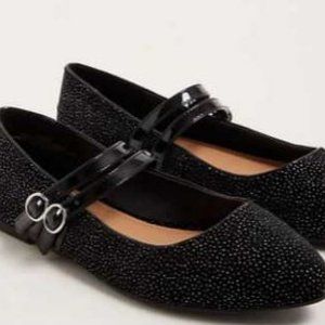 TORRID MARY JANE FLAT - BLACK VELVET GLITTER (WW)